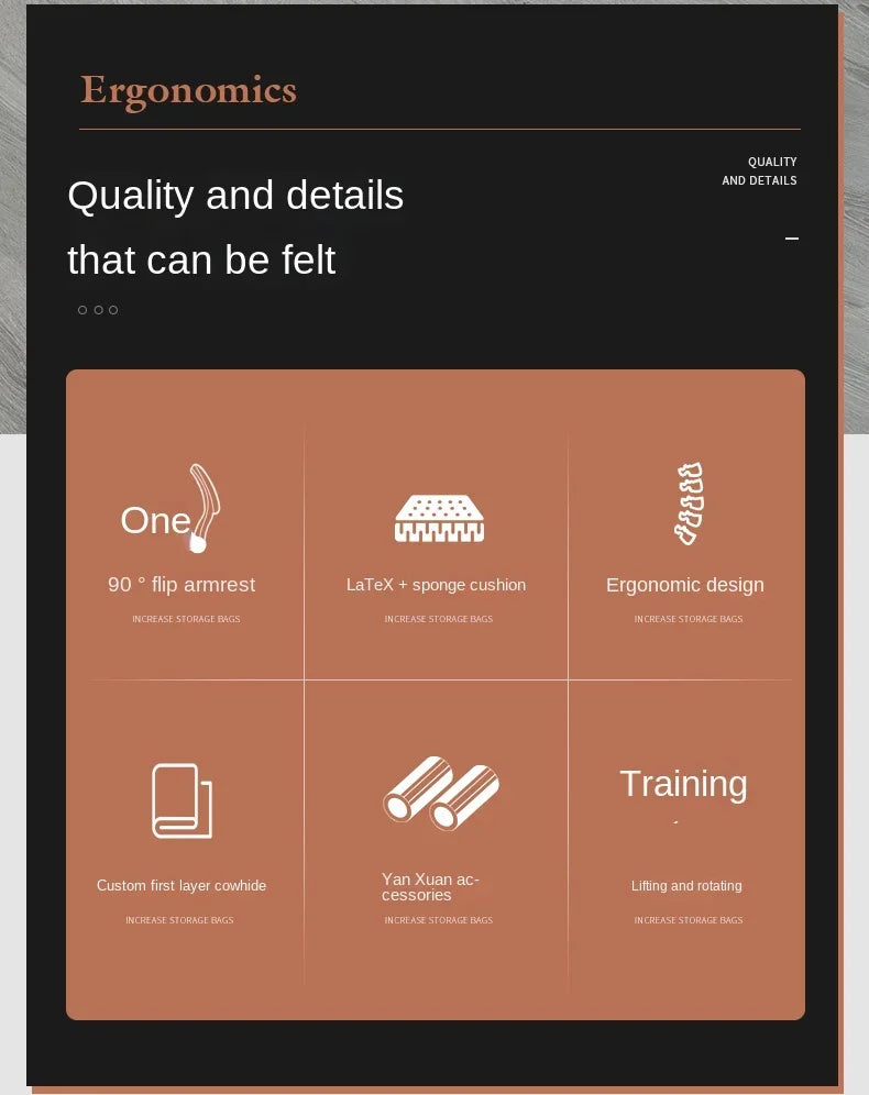 Genuine Leather Boss Chair, Office Chair, Comfortable for Long Periods of Sitting, Can Lie Down for Nap, Computer Swivel Chai