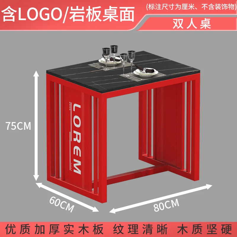 Industrial style booth bar Qingba retro wrought iron sofa coffee barbecue shop commercial restaurant dining table and chair