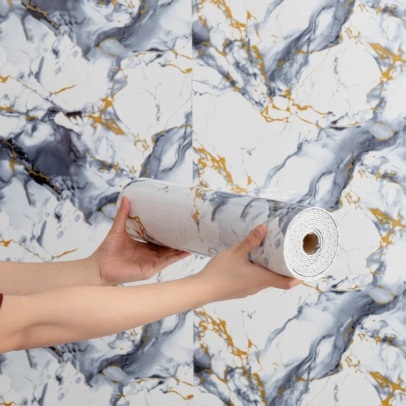 Thick Foam Self Adhesive Wall Stickers Imitation Marble Wallpapers for Bedroom Home Decor Waterproof Peel and Stick Wall Panels