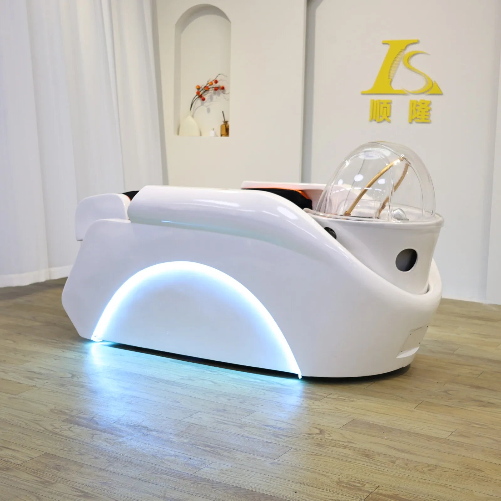 Plug In Automatic Massage Shampoo Bed Built in Electric Massager, Hair Salon Head SPA Hydrotherapy Commercial Salon Furniture