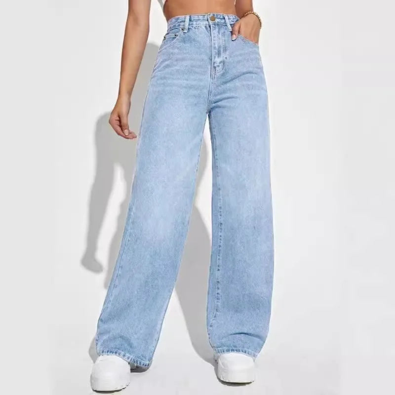 High-Waist Baggy Boyfriend Jeans