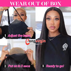 5x5 Glueless Wig Human Hair Ready To Wear Pre-Cut Lace Wear And Go Glueless Wigs Straight Lace Front Human Hair Wig For Women