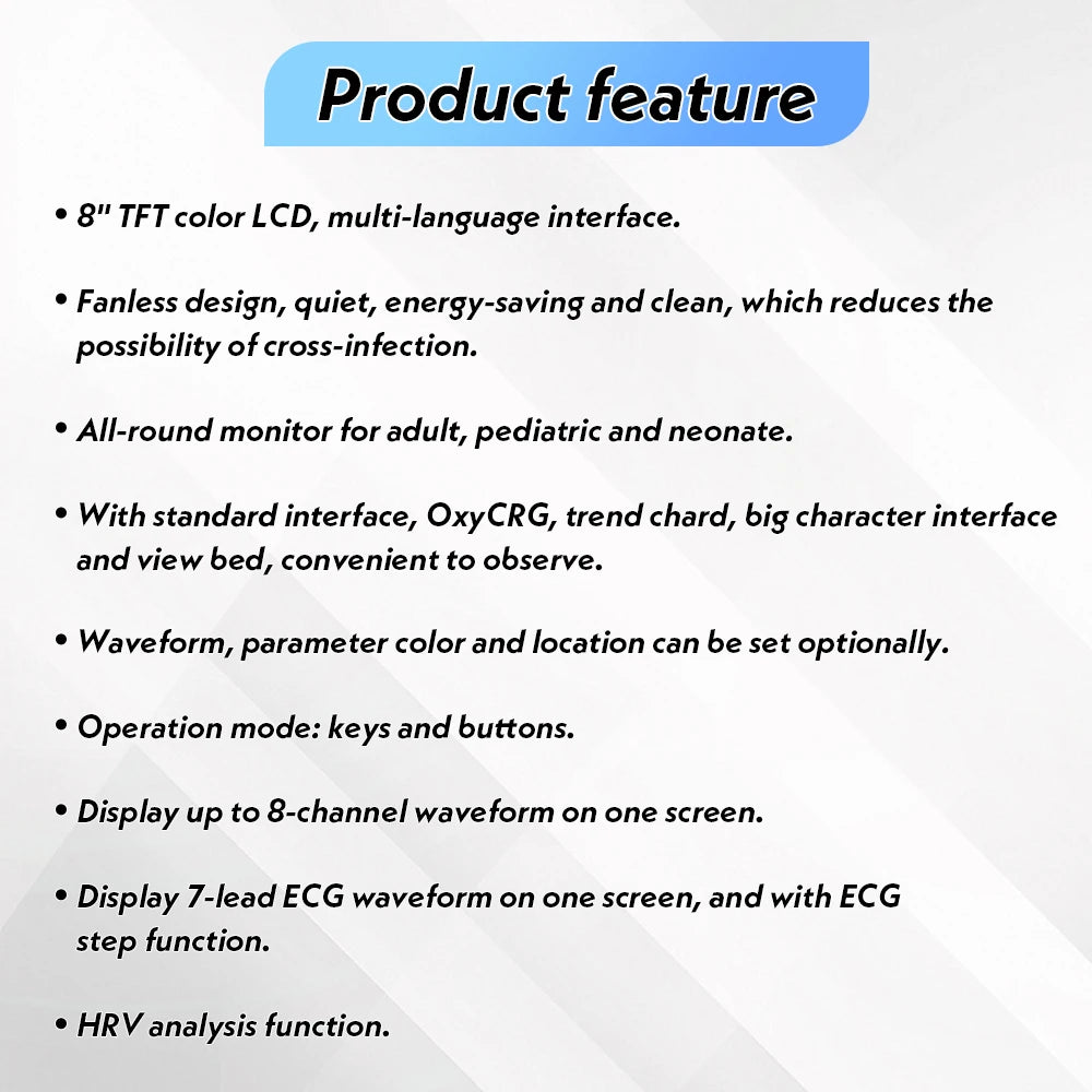 6-Parameter Patient ECG Vital Sign Monitor