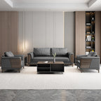 Office sofa coffee table combination simple president boss room office reception front desk reception leather