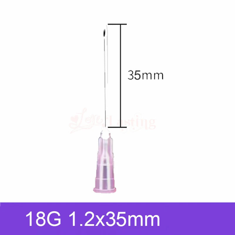 50pcs Pointed Injection Needle Dispensing Needle With Transparent Cap,16G 18G 20G 22G 25G Individually Packaged Syringe Tattoo