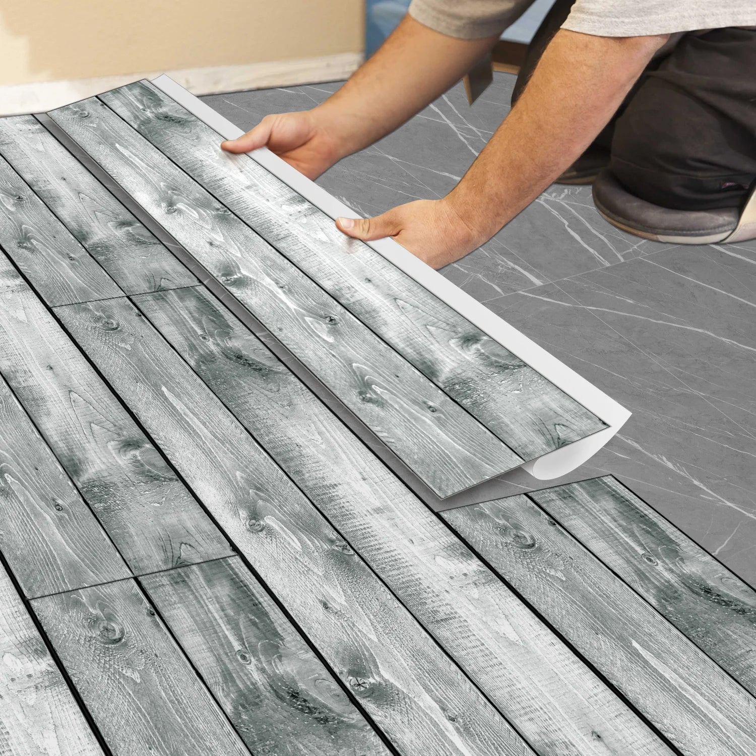 Simple Wood Grain PVC Floor Stickers For Corridors Living Rooms Wall And Floor Decorations Waterproof Self-Adhesive Wall Sticker