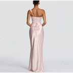 One Shoulder Cowl Neck Maxi Dress