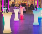 Illuminated High Bar Table and Chair Party Glowing Plastic Bar Led Light up Cocktail Table Set for Events