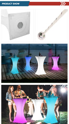 Illuminated High Bar Table and Chair Party Glowing Plastic Bar Led Light up Cocktail Table Set for Events