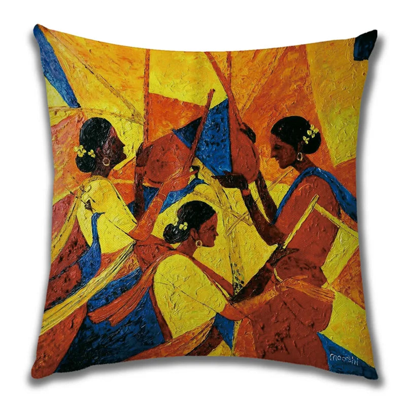 African Costume Clipart Throw Pillow 45x45 Africa Life Collection African Woman Pillowcase Sofa Car Decorative Cushion Cover