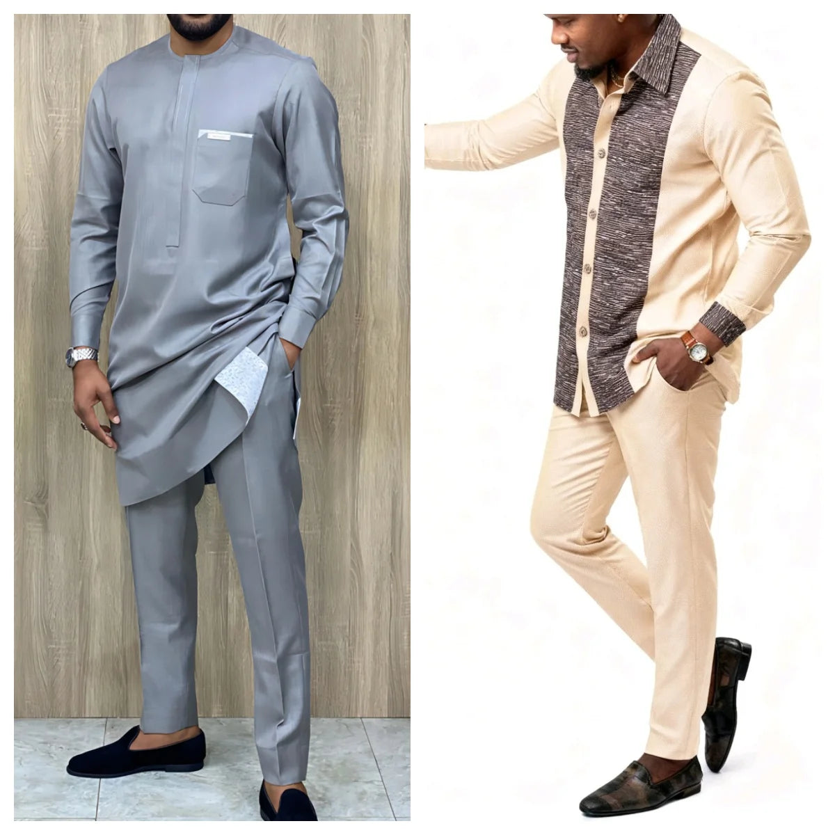 2024Kaftan Elegant African Men's suit Two-piece Agbada dress Wedding jacket and trousers Wedding suit African ethnic style