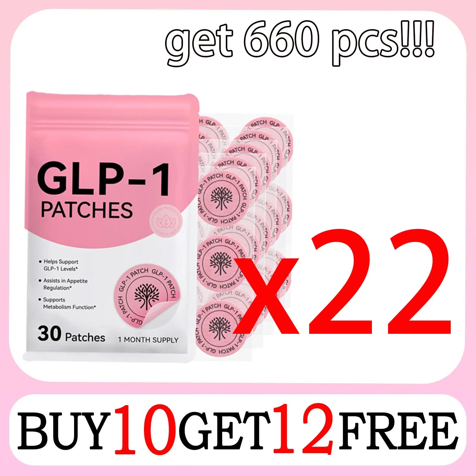 2025 Top Selling 30 pieces glp 1 Patches Shape Support |Made by soaking pure plants 4-6 patches a day