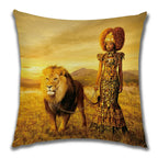 African Costume Clipart Throw Pillow 45x45 Africa Life Collection African Woman Pillowcase Sofa Car Decorative Cushion Cover