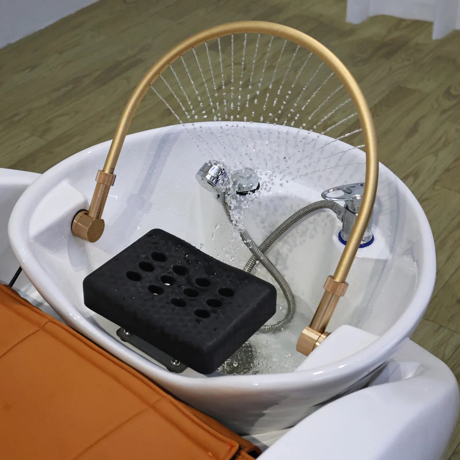Plug In Automatic Massage Shampoo Bed Built in Electric Massager, Hair Salon Head SPA Hydrotherapy Commercial Salon Furniture