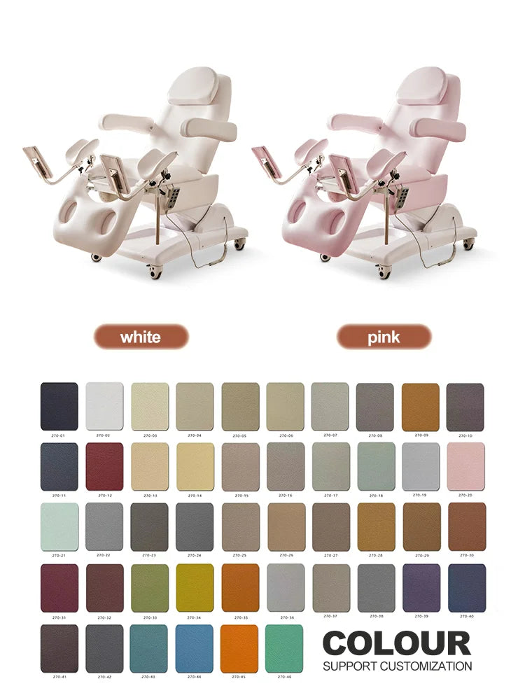 Gynecological Examination Table Electric Hydraulic Adjustable Medical Exam Bed for Clinic Hospital PU Leather Top Bed