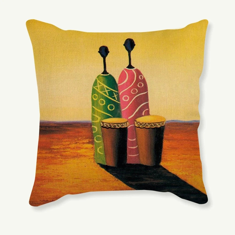 African Costume Clipart Throw Pillow 45x45 Africa Life Collection African Woman Pillowcase Sofa Car Decorative Cushion Cover