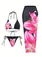 Flower Print Bikini Set