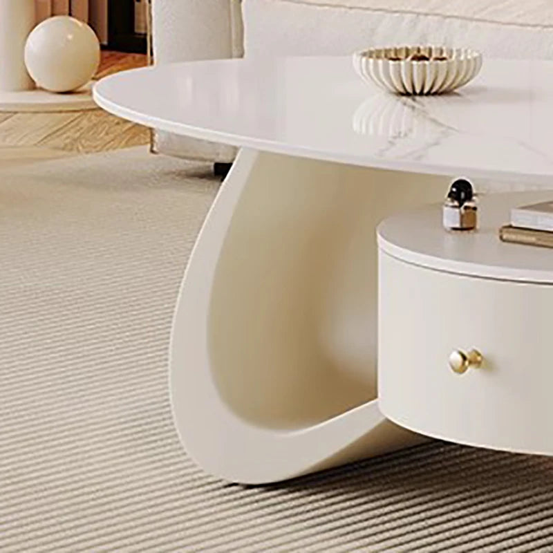 Modern Luxury Coffee Table Nordic Style Glam Oval Beauty Coffee Table Living Room Hidden Storage Table De Salon Home Furniture