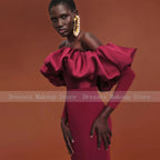 Afrincan Evening Dresses Long Off the Shoudler Sheath/Column  Gown for Women  Sleeves Ankle Length Simple Party Dress