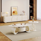 Modern Luxury Coffee Table Nordic Style Glam Oval Beauty Coffee Table Living Room Hidden Storage Table De Salon Home Furniture