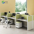 Cubicle Office Furniture Aluminum Profile Partition Modern 6 Person Workstation Desk