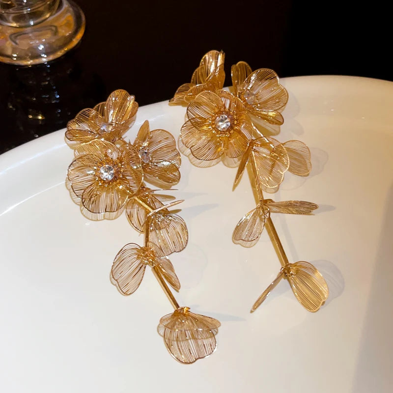 Vintage Flower Drop Earrings
