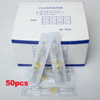 50pcs Sterile IV Cannula With Heparin Cap Disposable Butterfly IV Cannula Intravenous Injection Catheter Veterinary Consumables