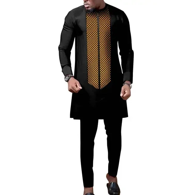 African Dresses for Women Match Bazin Lover Couple Clothes Print Mermaid Evening Dresses Men Outfits Shirt and Pant Sets Wedding