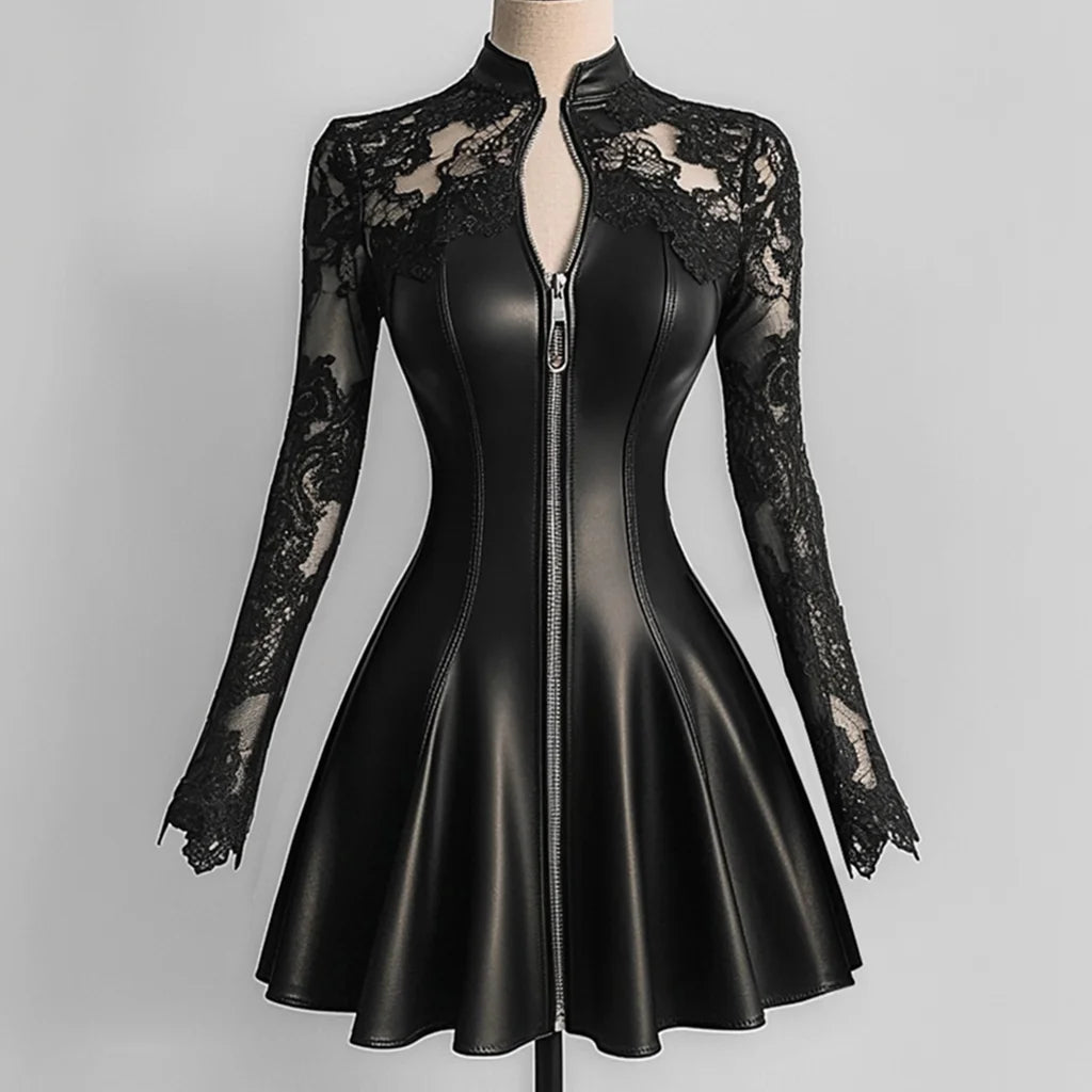 PU Leather Mini Dress
