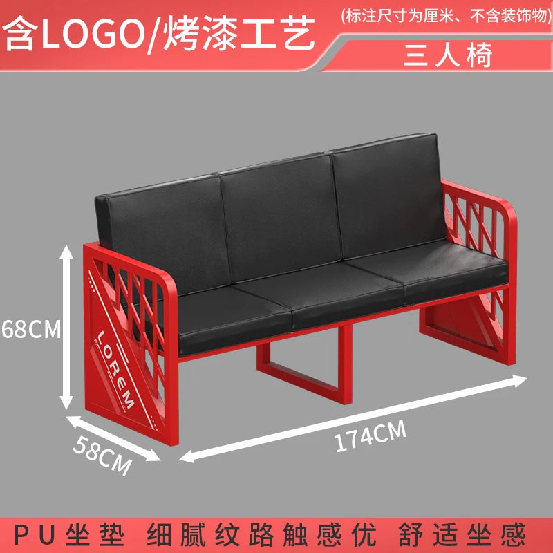 Industrial style booth bar Qingba retro wrought iron sofa coffee barbecue shop commercial restaurant dining table and chair