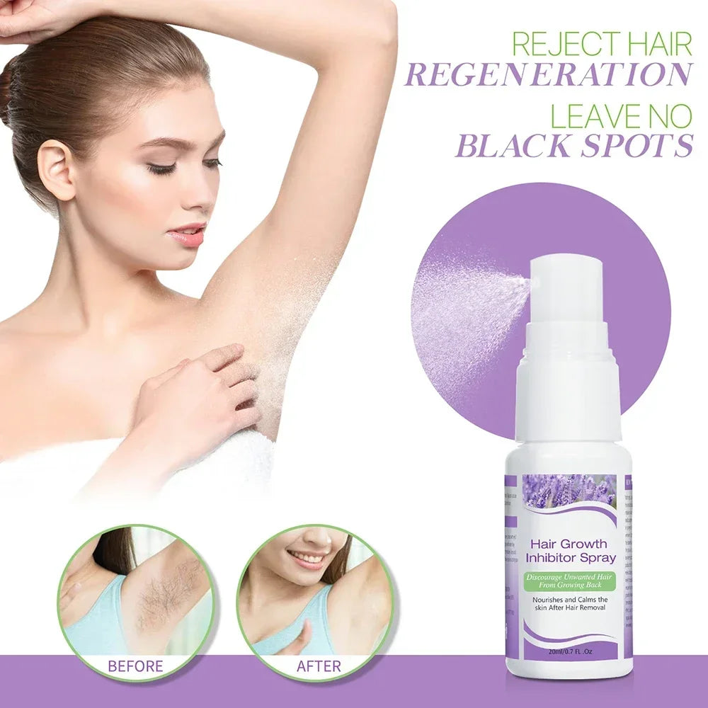 2 Minutes Fast Hair Removal Spray Painless Hair Growth Inhibitor Leg Arm Armpit Permanent Depilatory for Ladies Men Repair Care