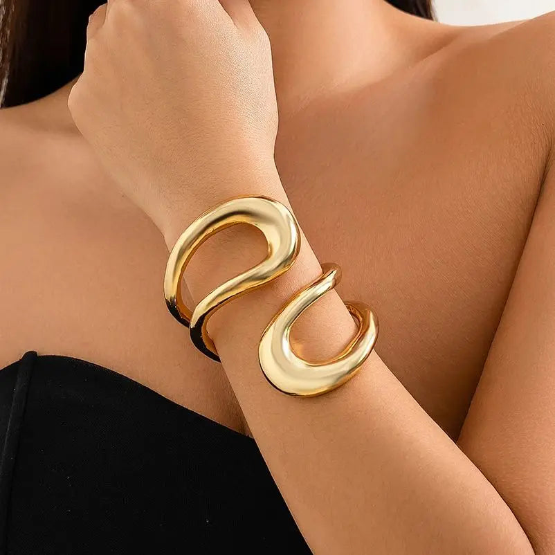 Geometric Open Cuff Bracelet