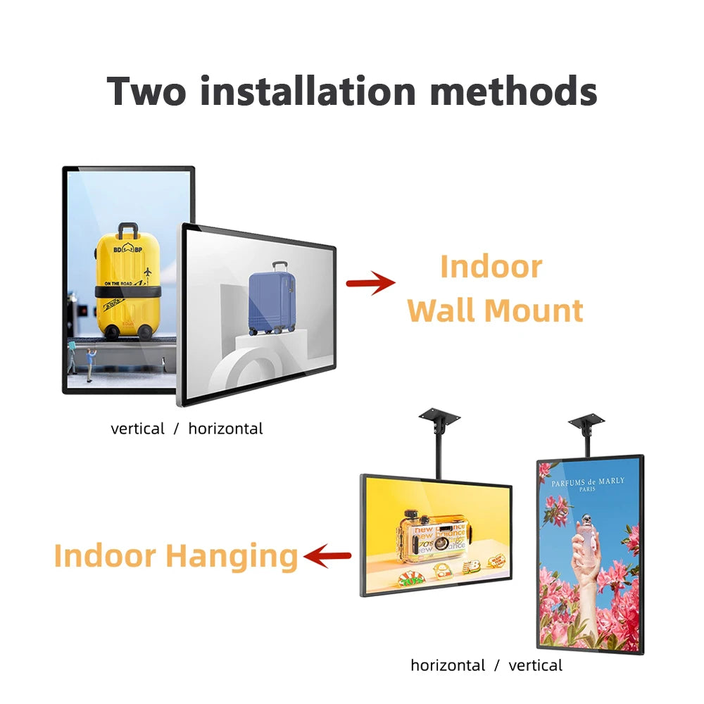 49 55 Inch Fast Food Store Advertising Devise Hanging Lcd Display Wall Mounted Digital Menu Board for Restaurant Shopping Mall