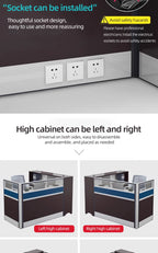 Modern Design Office Furniture Single-seat Employee Workstations Wooden Computer Desks and Office Desks with Storage Cabinets