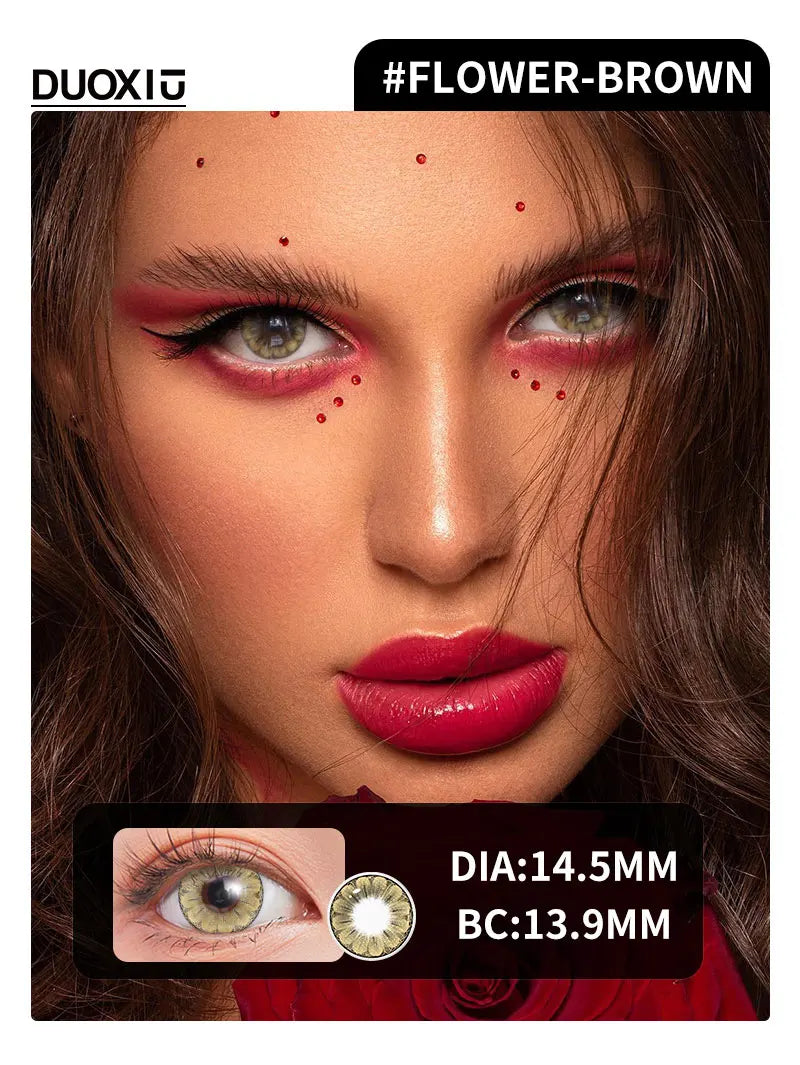 Duoxiu Contact Lenses 2Pcs Blue Green Contact Lenses Color Permanent Makeup Machine Changing Pupil and Eyes Color Fashion Lenses