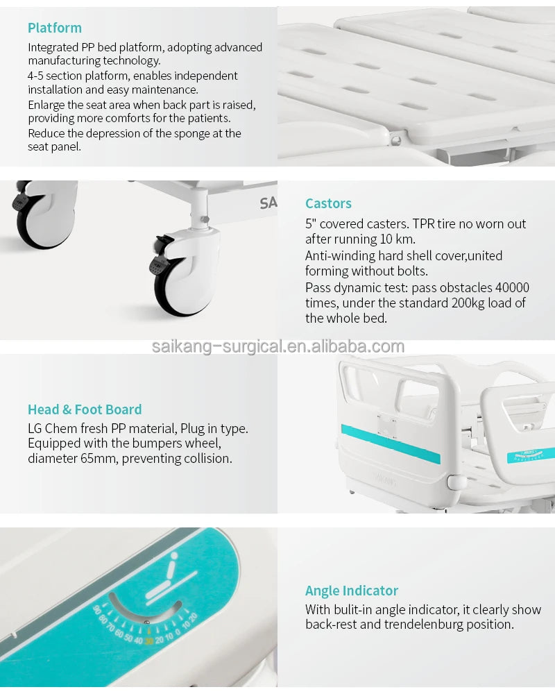 Factory 3 Crank 3 Function Foldable Manual Patient Nursing Medical Hospital Bed Manufacturers
