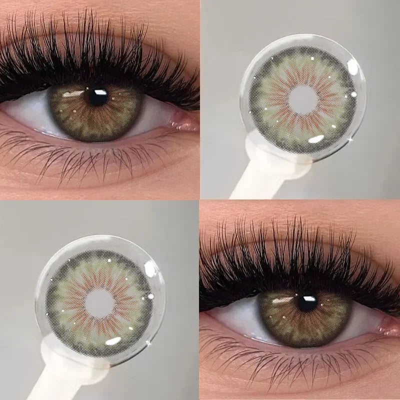 KSSEYE 1Pair Cleopatra 2.0 Series Natural Color Contact Lenses for Eyes Brown Lenses Colorcon Lenses Yearly Beautiful Grey Eyes