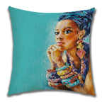 African Costume Clipart Throw Pillow 45x45 Africa Life Collection African Woman Pillowcase Sofa Car Decorative Cushion Cover