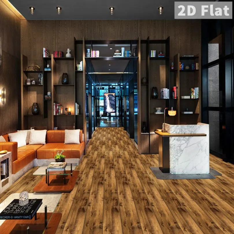 5pcs Wood Grain Floor Stickers Modern Style PVC Wall Sticker Waterproof Self-adhesive for Living room Kitchen Home Floor Decor