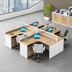 Simple modern financial desk and chair combination with dual workstation booth for office work