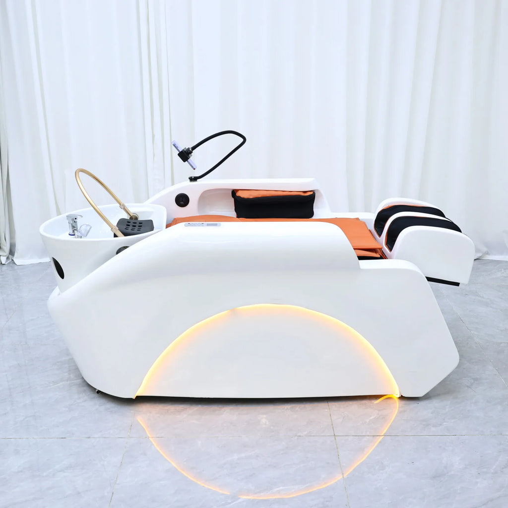Plug In Automatic Massage Shampoo Bed Built in Electric Massager, Hair Salon Head SPA Hydrotherapy Commercial Salon Furniture