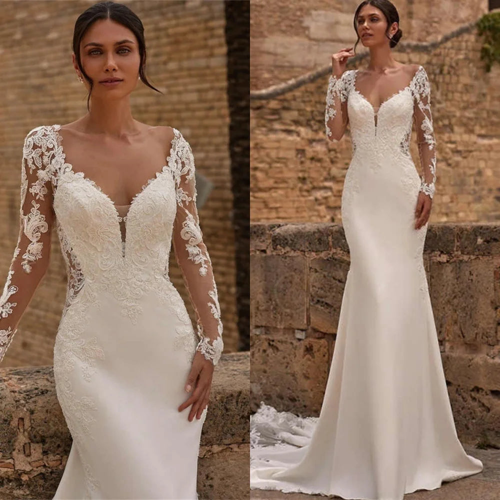Customized Luxury Lace Dresses Women 2025 Wedding Elegant Jersey Wedding Dresses Exquisite Heavy Industry Wedding Dresses