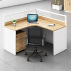 Simple modern financial desk and chair combination with dual workstation booth for office work