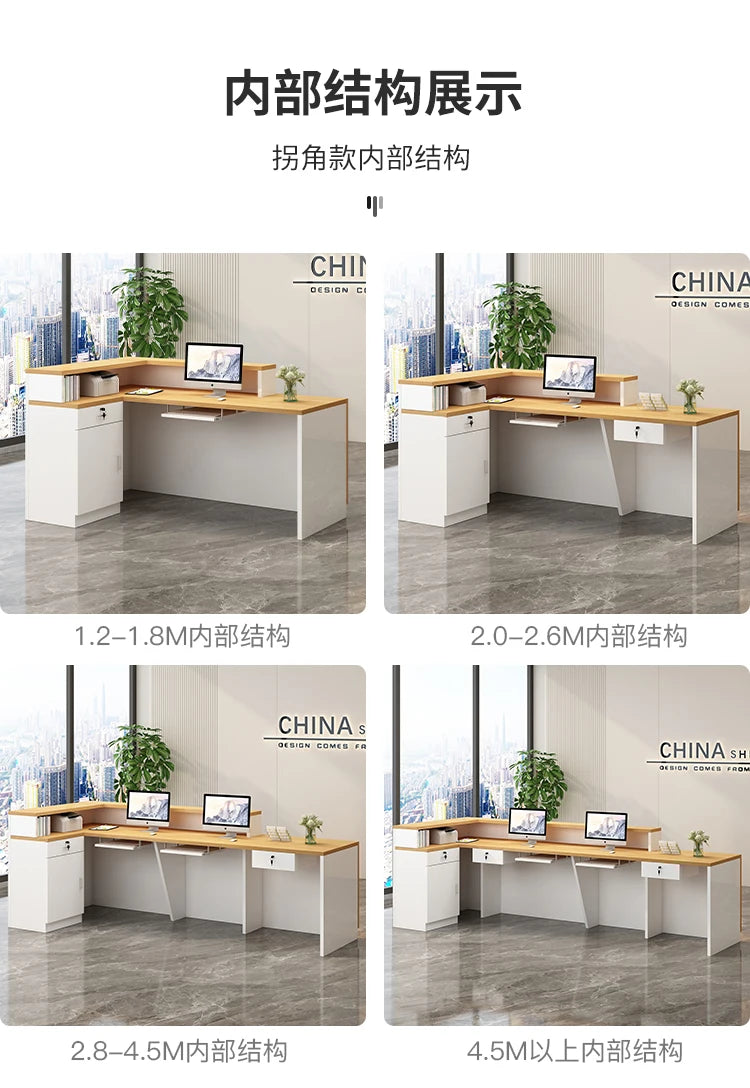 Luxury Simple Reception Desk Logo Salon Decorations Modern Reception Desk Office Beauty Mostrador Recepción Commercial Furniture