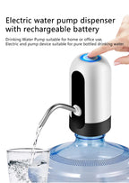 Portable Automatic Drinking Water Pump with Switch and USB Charging Mini Electric Water Dispenser for Universal 5 Gallon Bottle