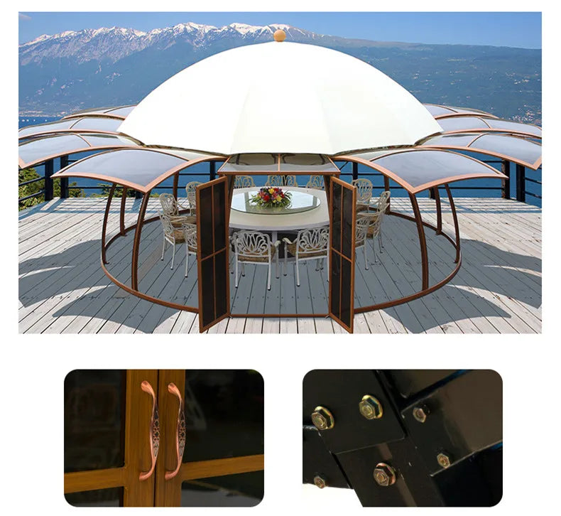 UFO Aluminum Patio Gazebo Canopy & Pergola for Outdoor Space