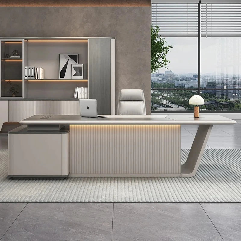 Boss's desk is simple, modern table and chair combination, advanced sense, large class desk, single presiden