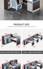 Modern Design Office Furniture Single-seat Employee Workstations Wooden Computer Desks and Office Desks with Storage Cabinets