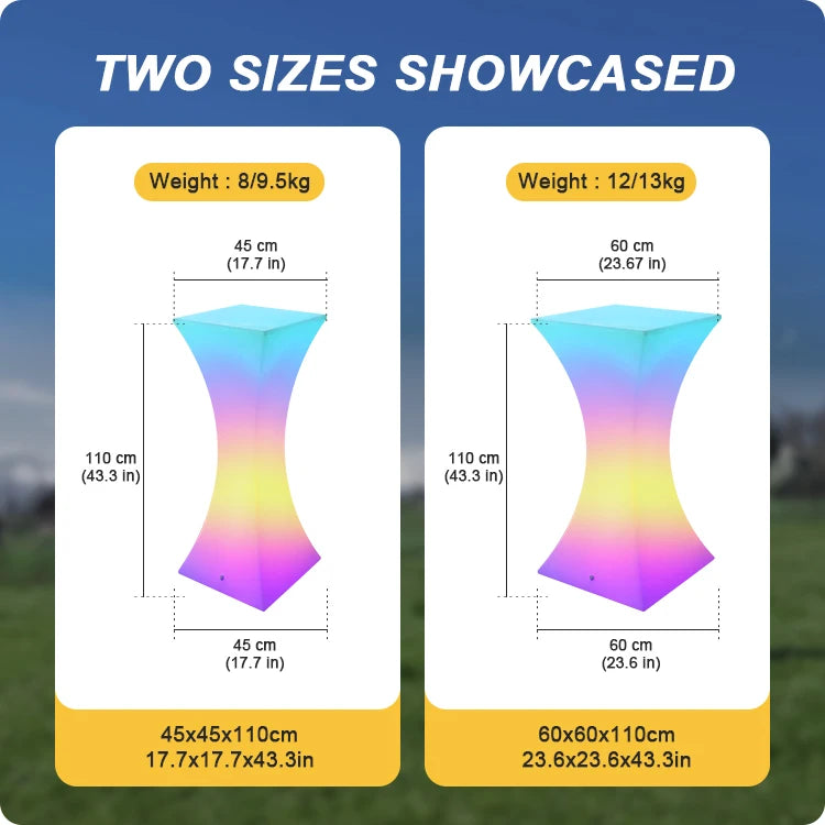 Illuminated High Bar Table and Chair Party Glowing Plastic Bar Led Light up Cocktail Table Set for Events