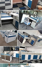Modern Design Office Furniture Single-seat Employee Workstations Wooden Computer Desks and Office Desks with Storage Cabinets